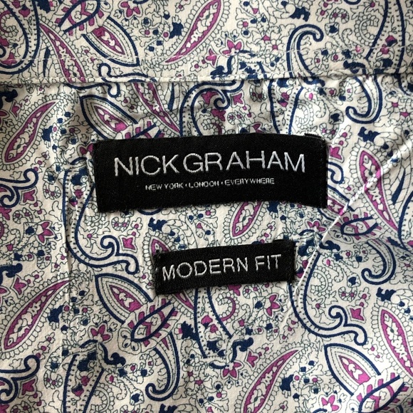 Nick Graham modern fit paisley dress shirt - Picture 4 of 5